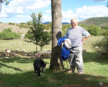photo Madame Magne, son chien et son troupeau